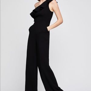 💙💛 One Shoulder Ruffle Jumpsuit Black, New With Tags